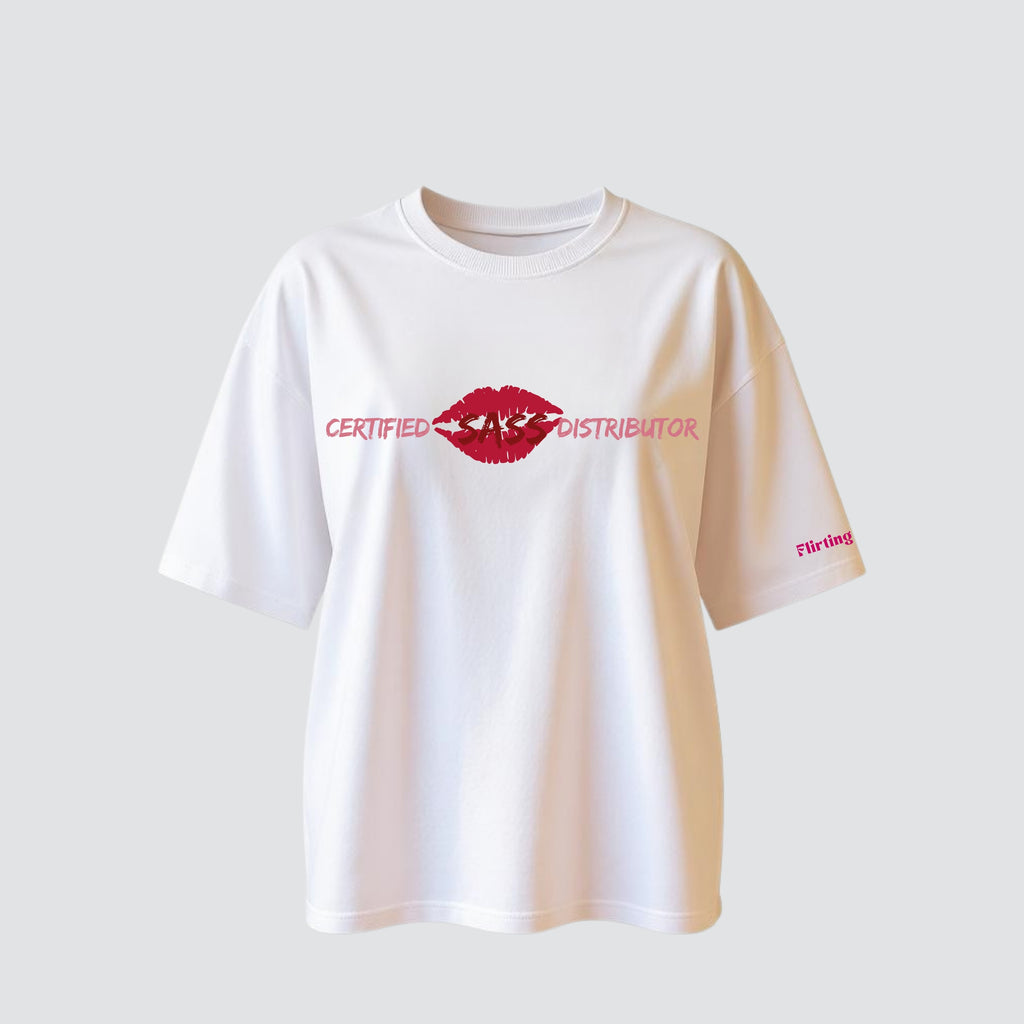 The Sass Distributor - White Oversized T-shirt
