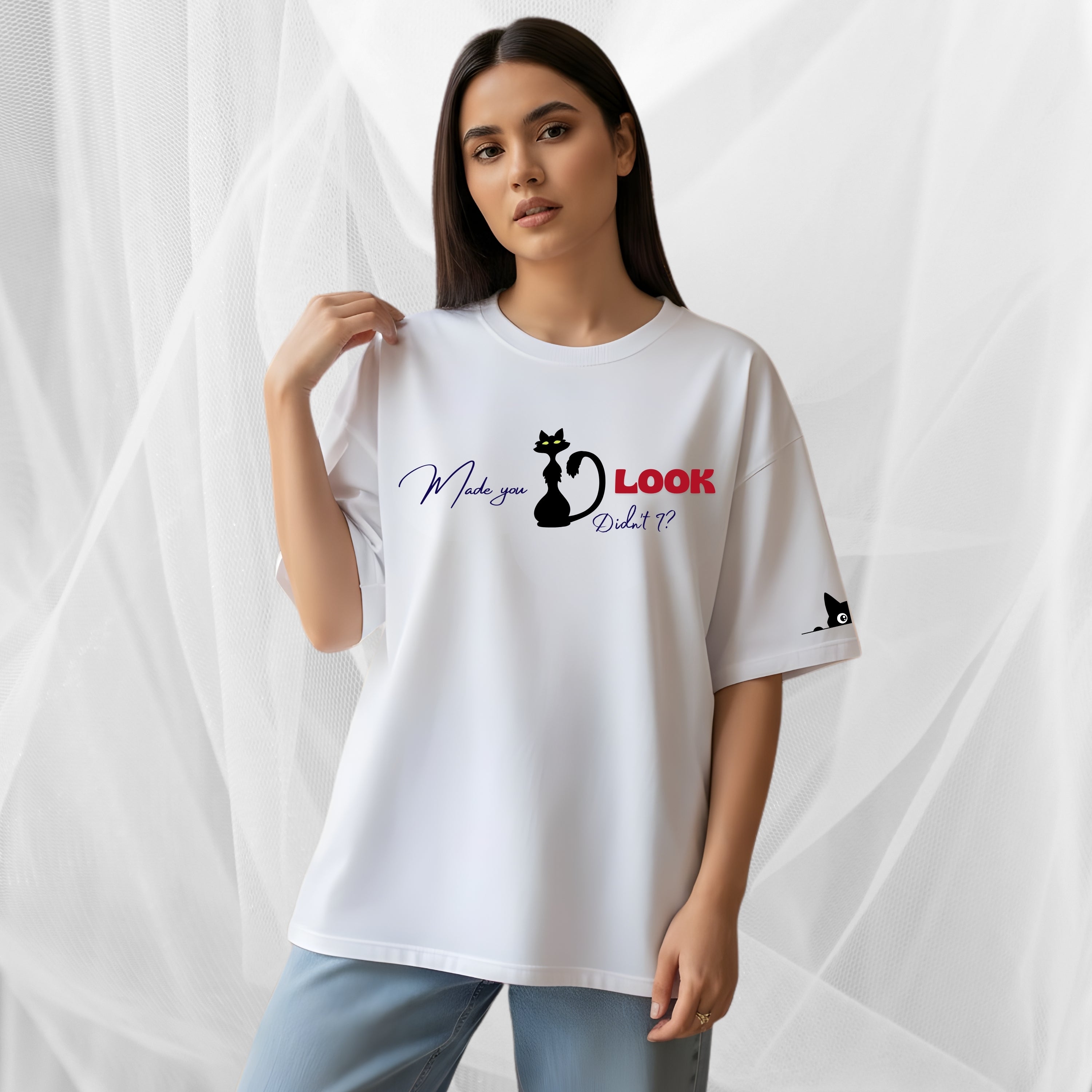 Made you Look - White Oversized T-shirt