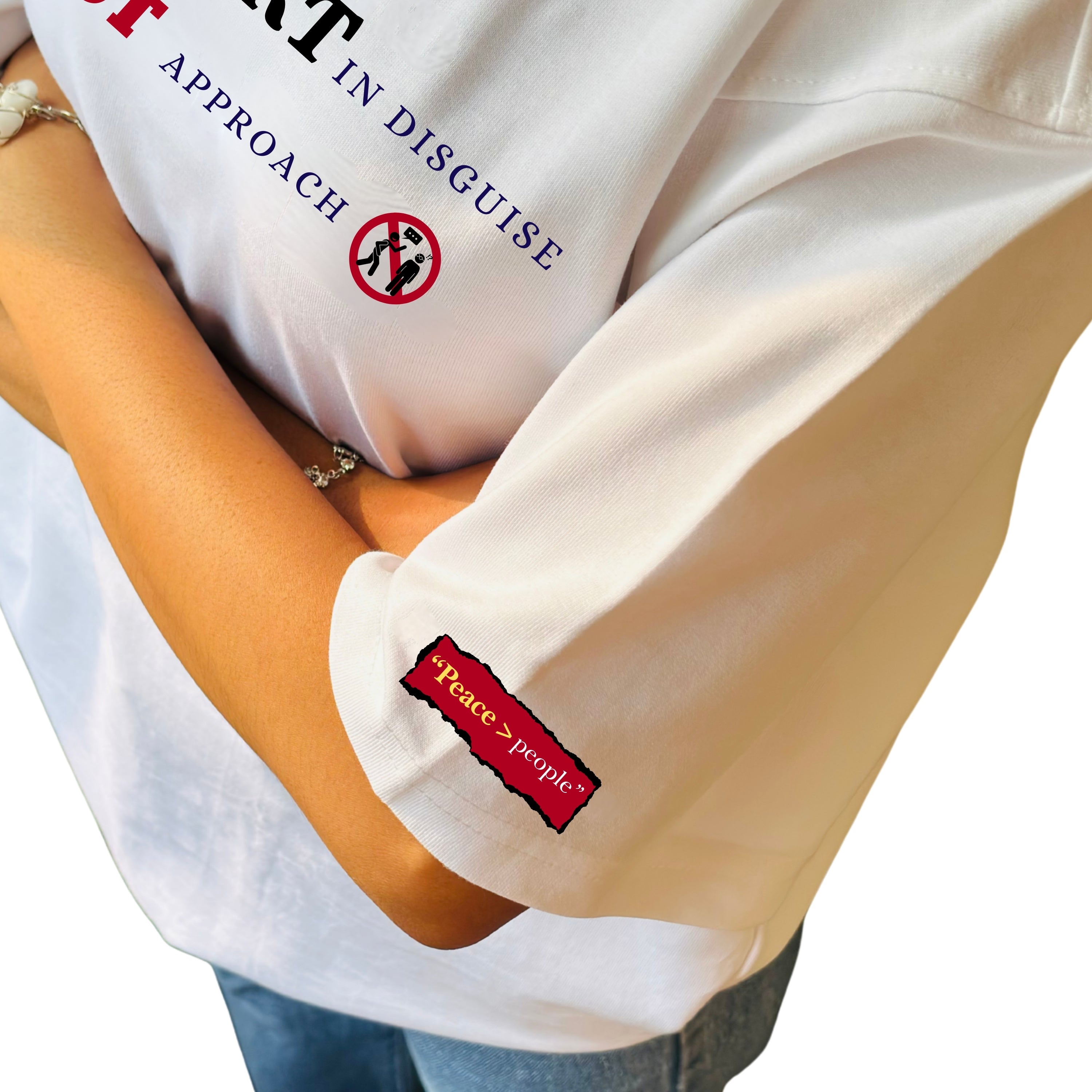 Introvert in Disguise - White Oversized T-shirt