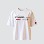 Introvert in Disguise - White Oversized T-shirt