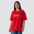 Introvert in Disguise  - Red Oversized T-shirt