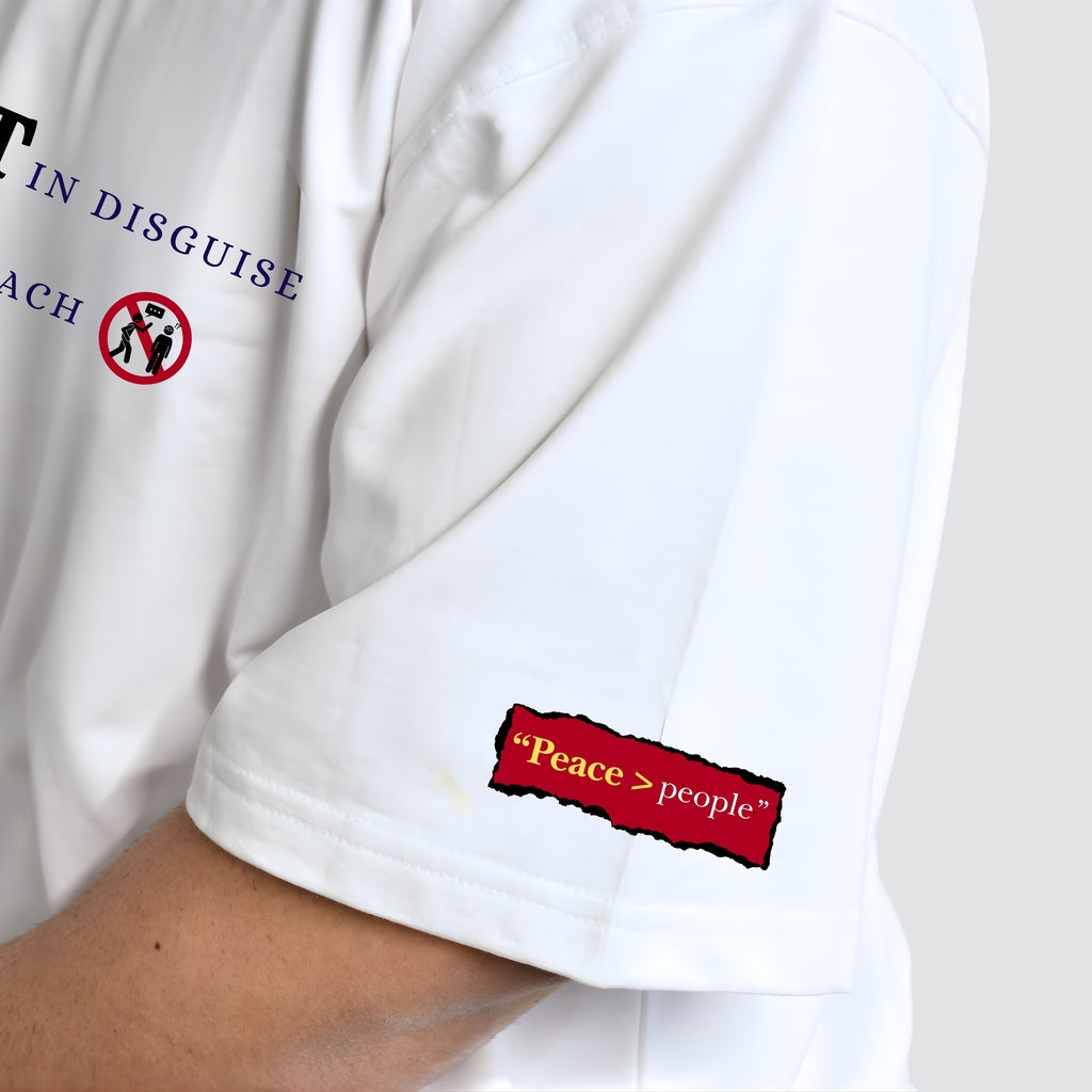 Introvert in Disguise - White Oversized T-shirt