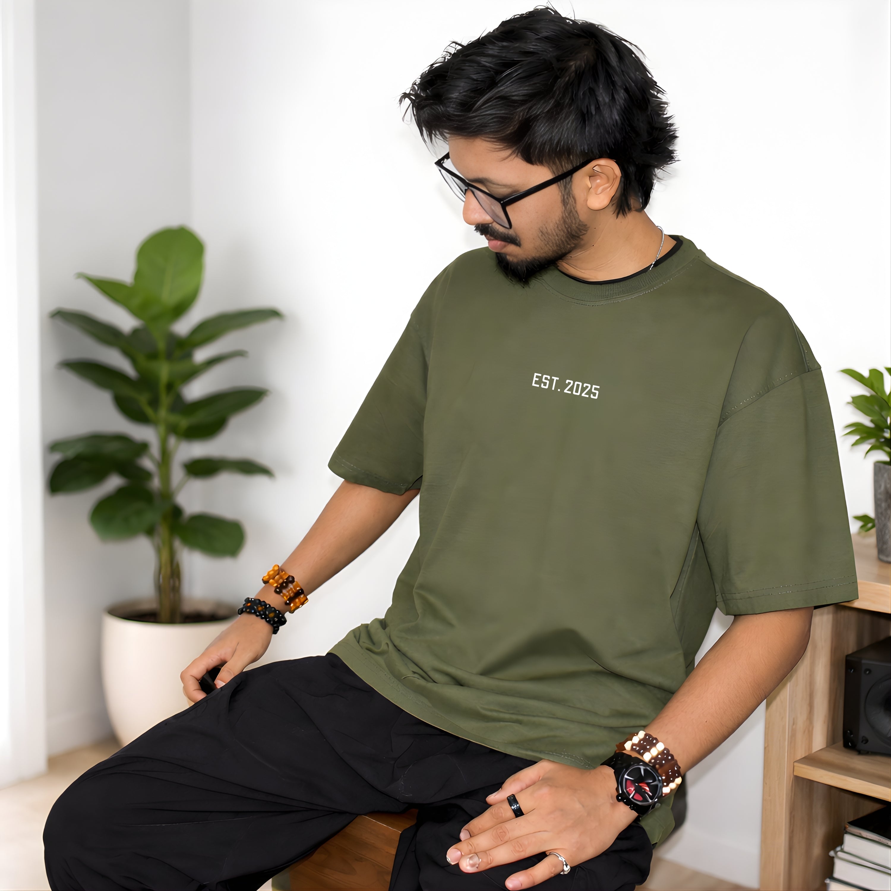 You vs You - Olive Green Oversize T-shirt