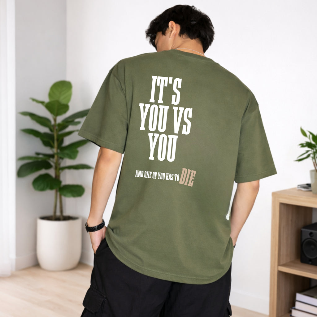You vs You - Olive Green Oversize T-shirt