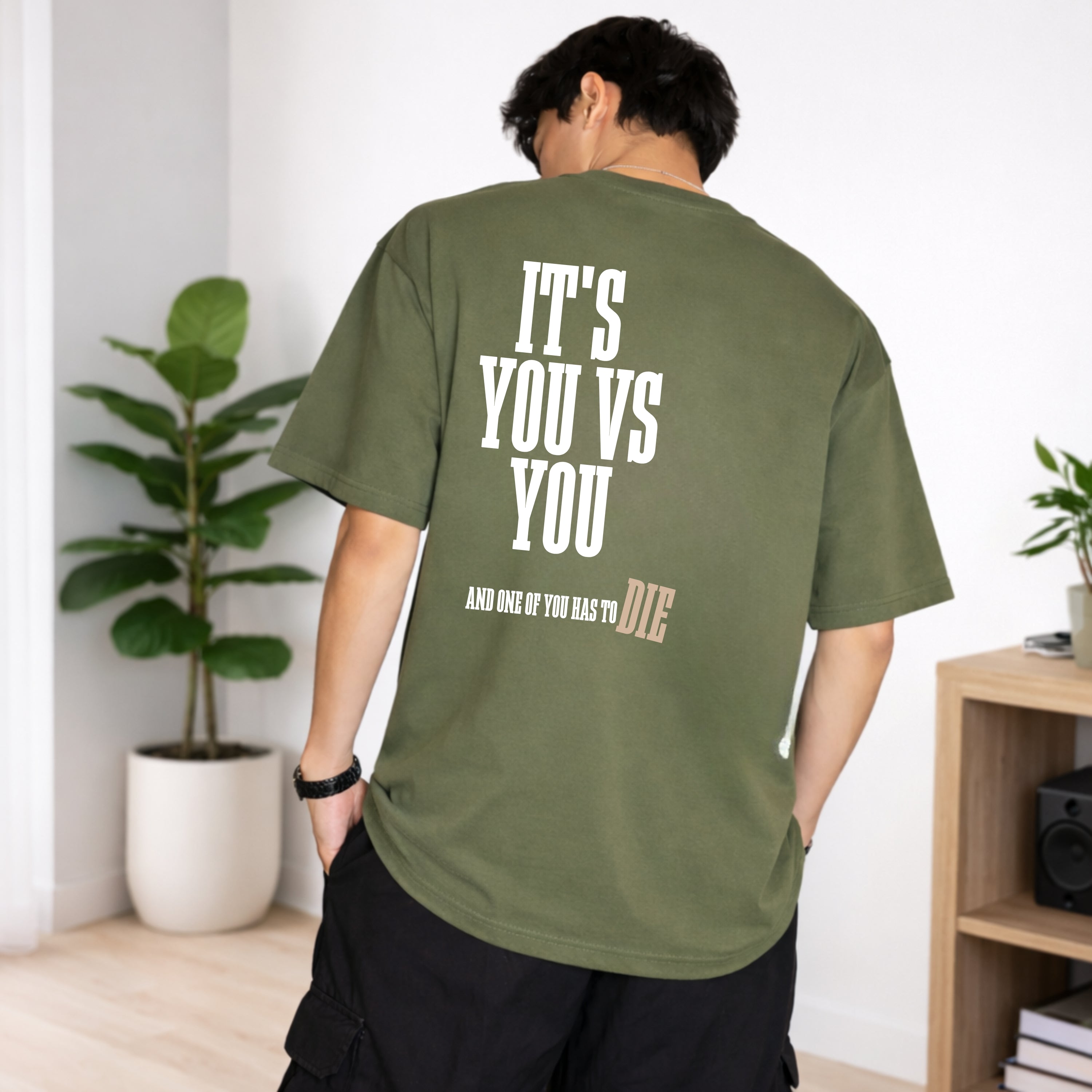 You vs You - Olive Green Oversize T-shirt