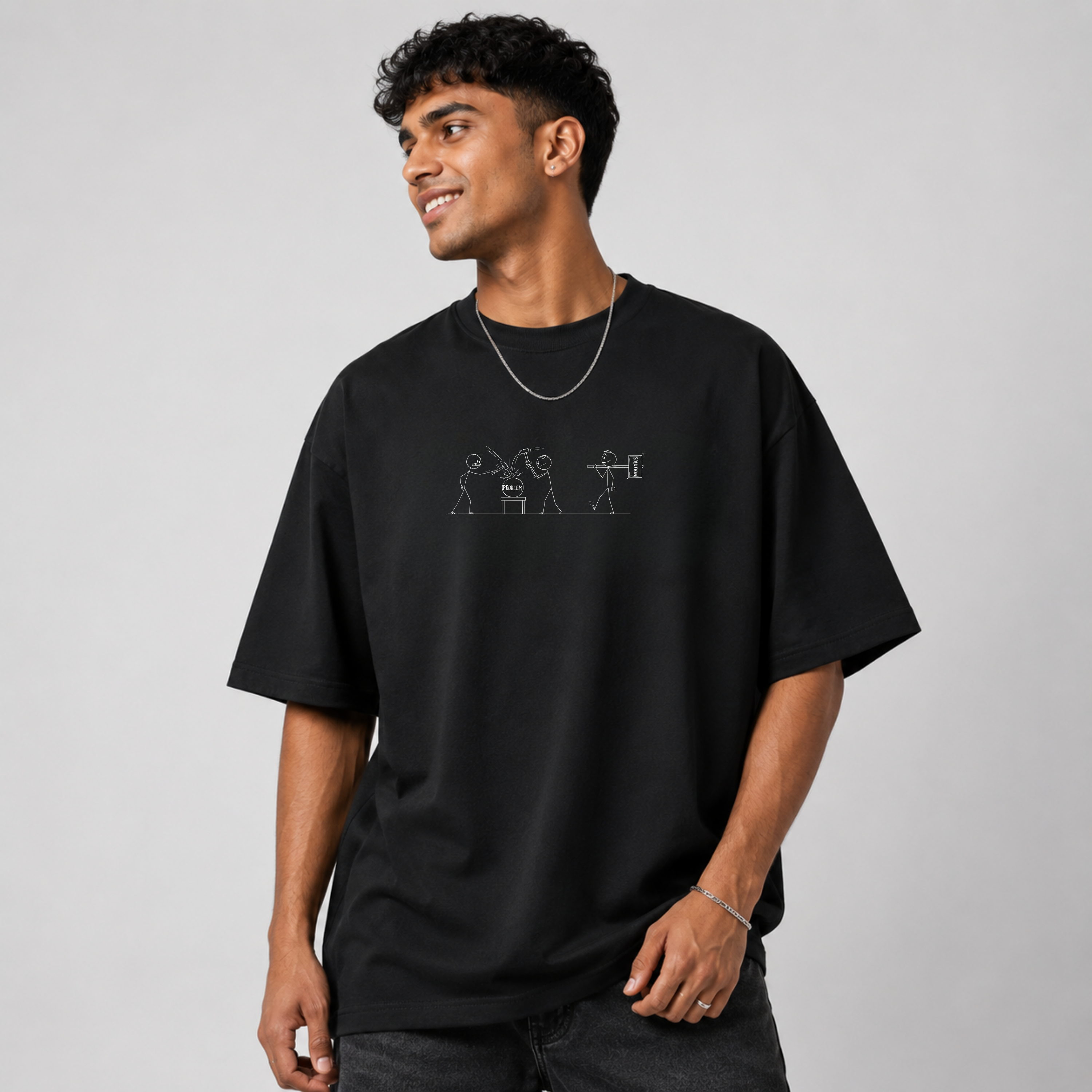 Both Wrong - Black Oversize T-shirt