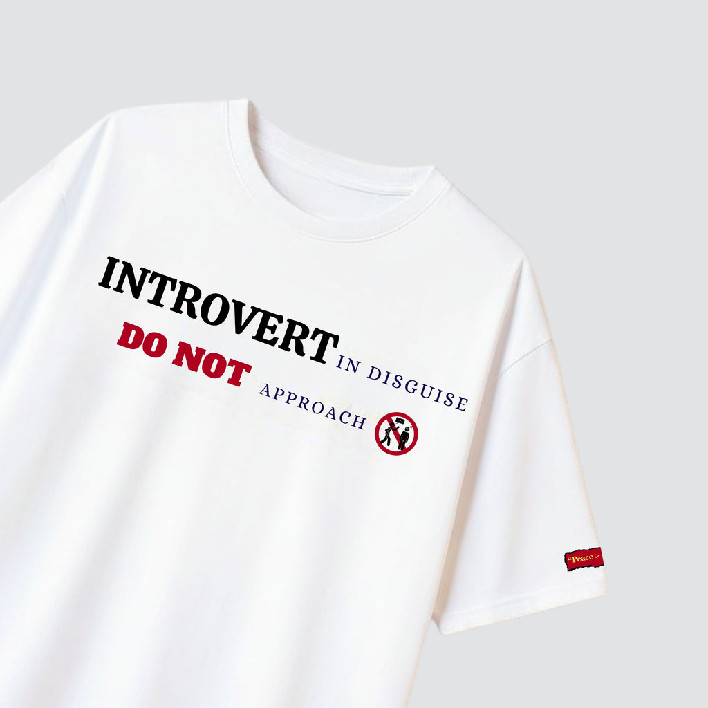 Introvert in Disguise - White Oversized T-shirt