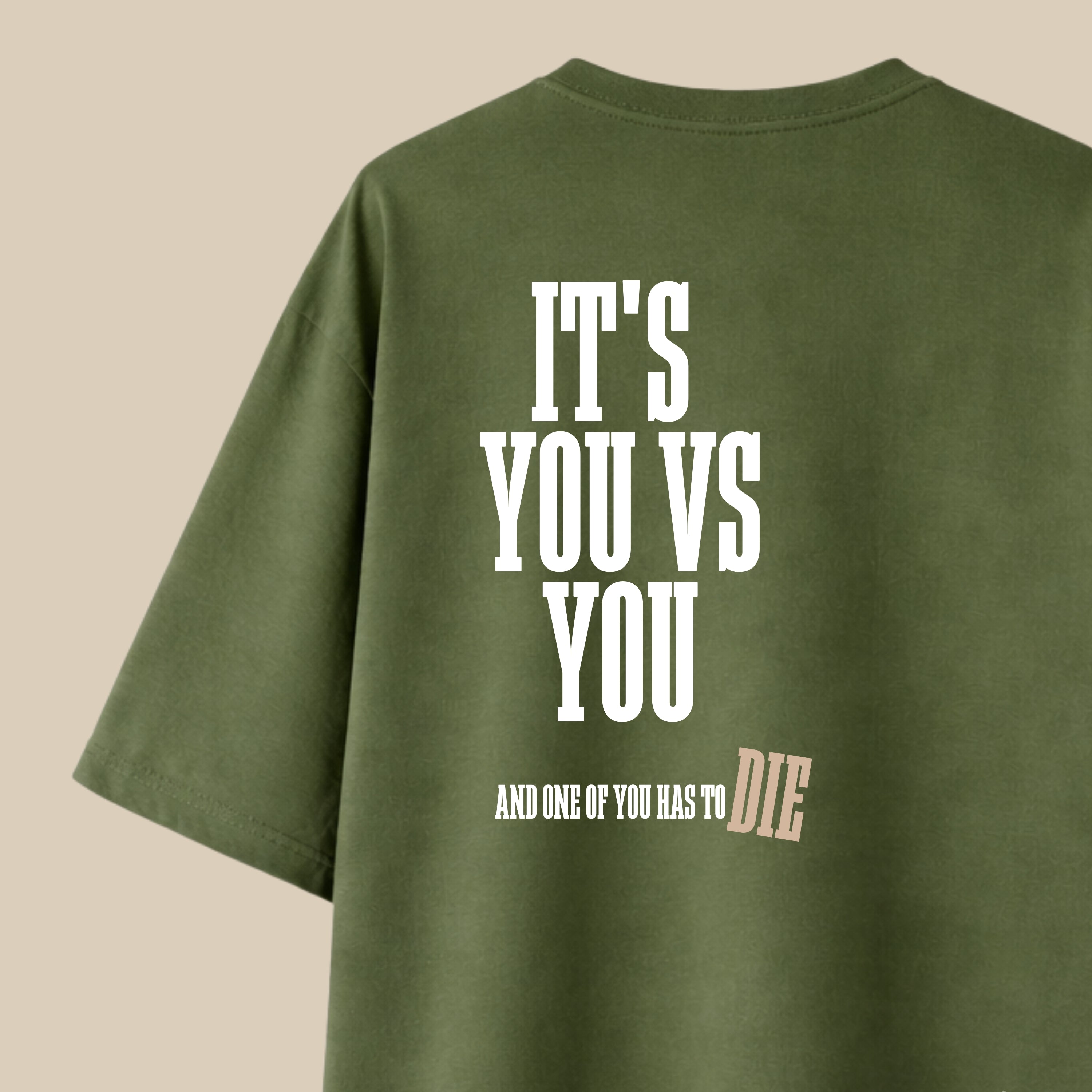 You vs You - Olive Green Oversize T-shirt