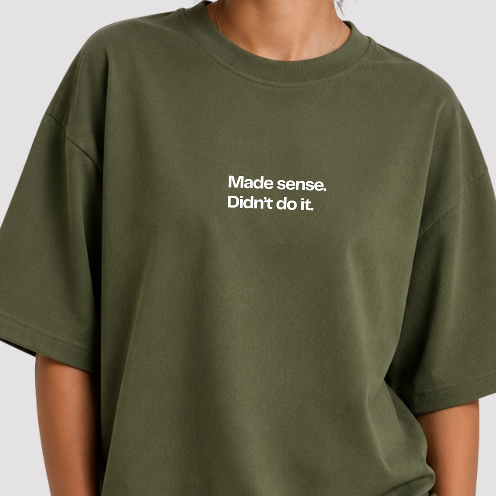 Achievement Unlocked - Olive Green Oversized T-Shirt