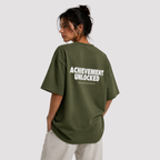Achievement Unlocked - Olive Green Oversized T-Shirt