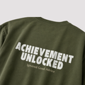 Achievement Unlocked - Olive Green Oversized T-Shirt