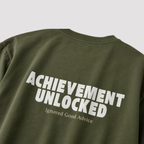 Achievement Unlocked - Olive Green Oversized T-Shirt