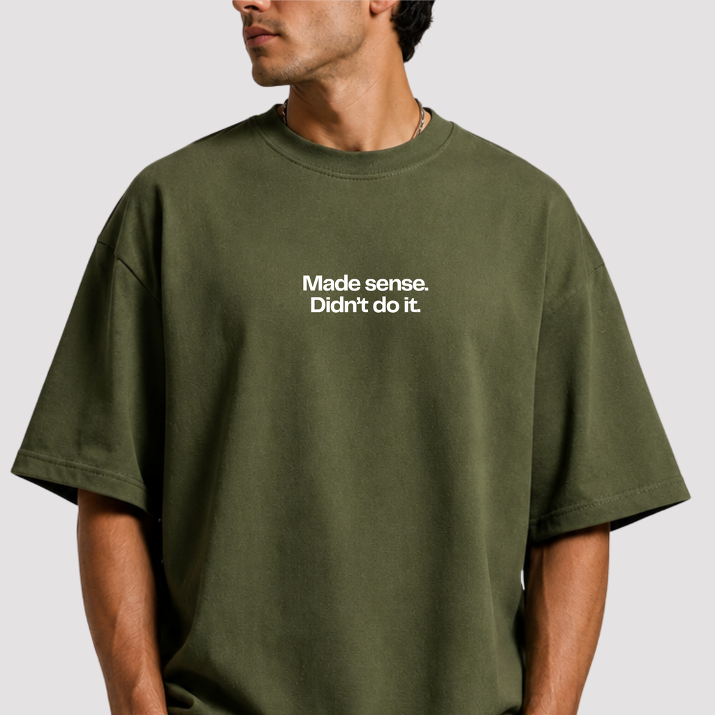 Achievement Unlocked - Olive Green Oversized T-Shirt