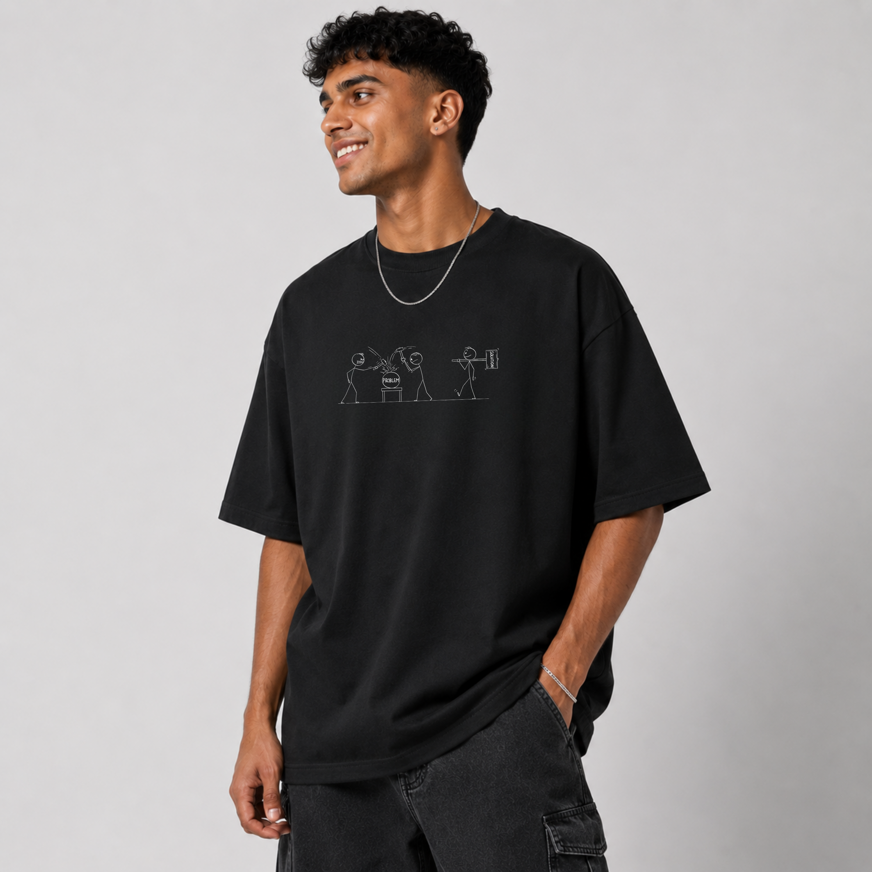 Both Wrong - Black Oversize T-shirt