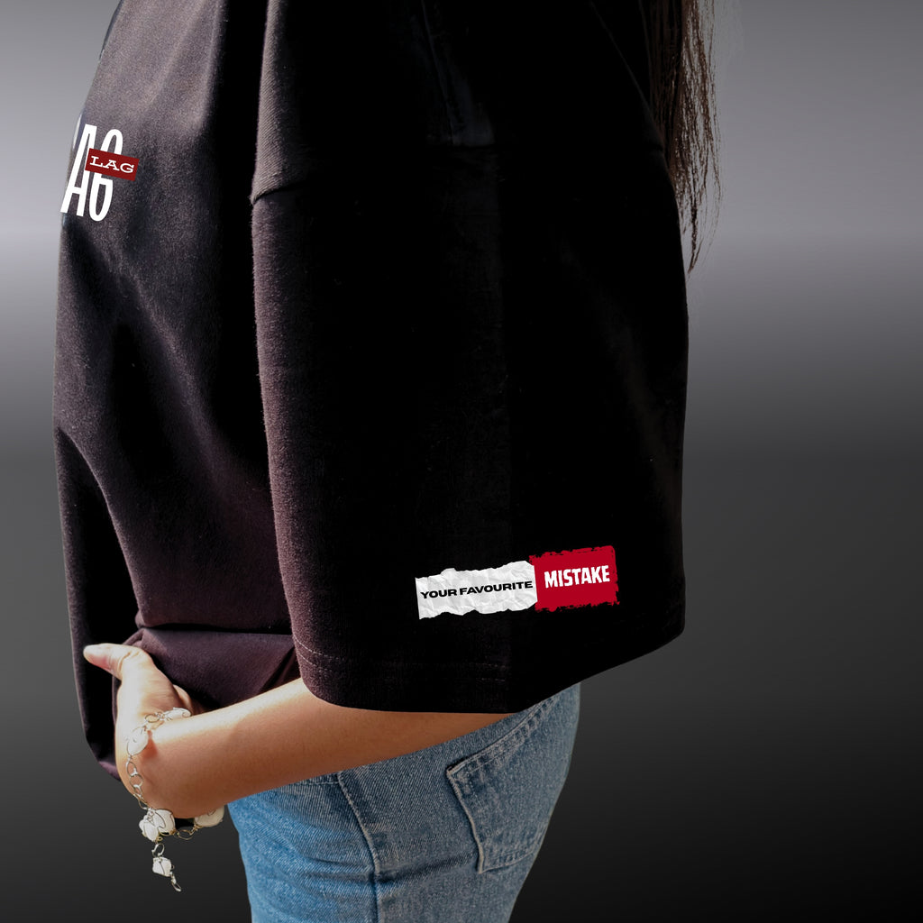 The Red Flag -  Black Oversized T-shirt