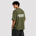 Achievement Unlocked - Olive Green Oversized T-Shirt