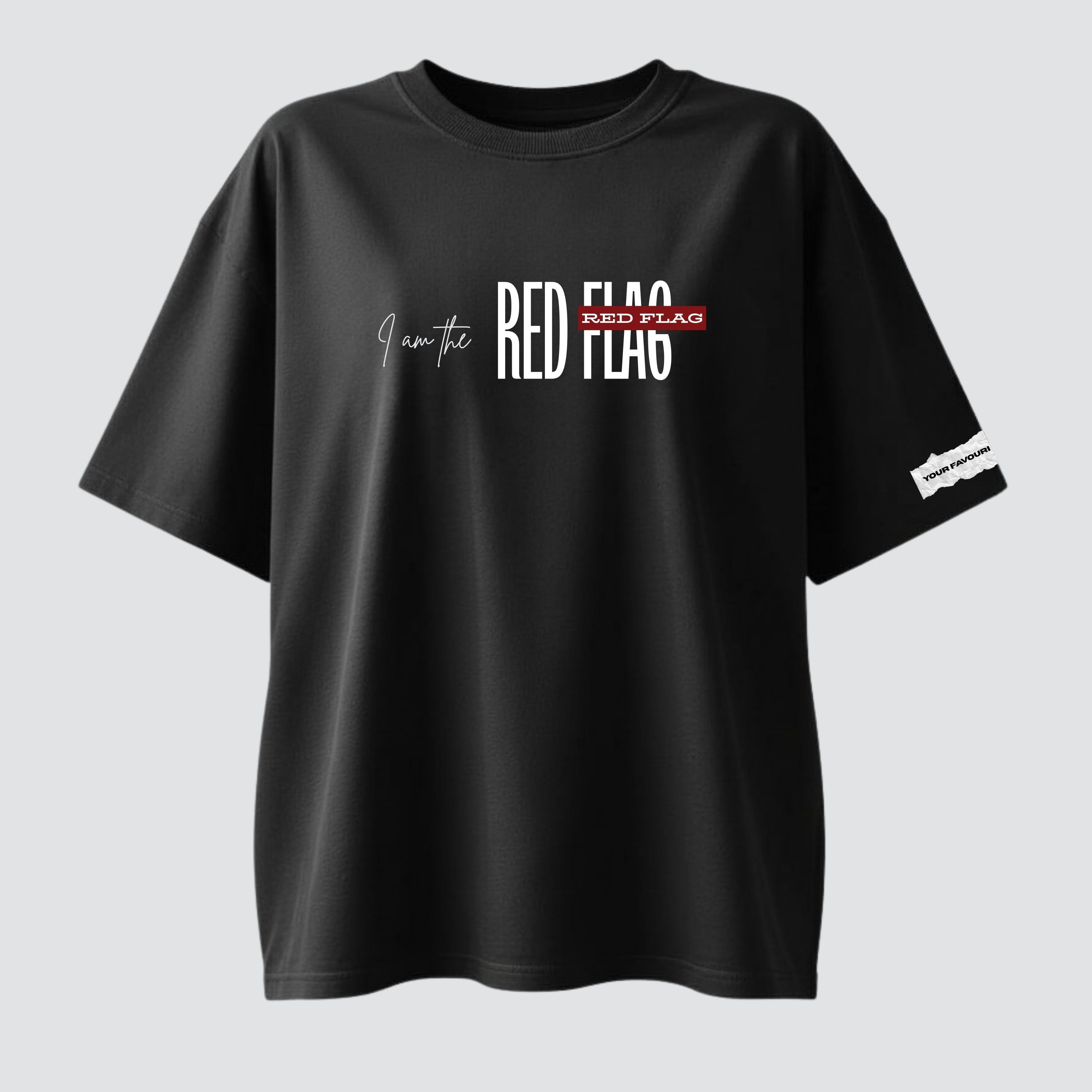The Red Flag -  Black Oversized T-shirt