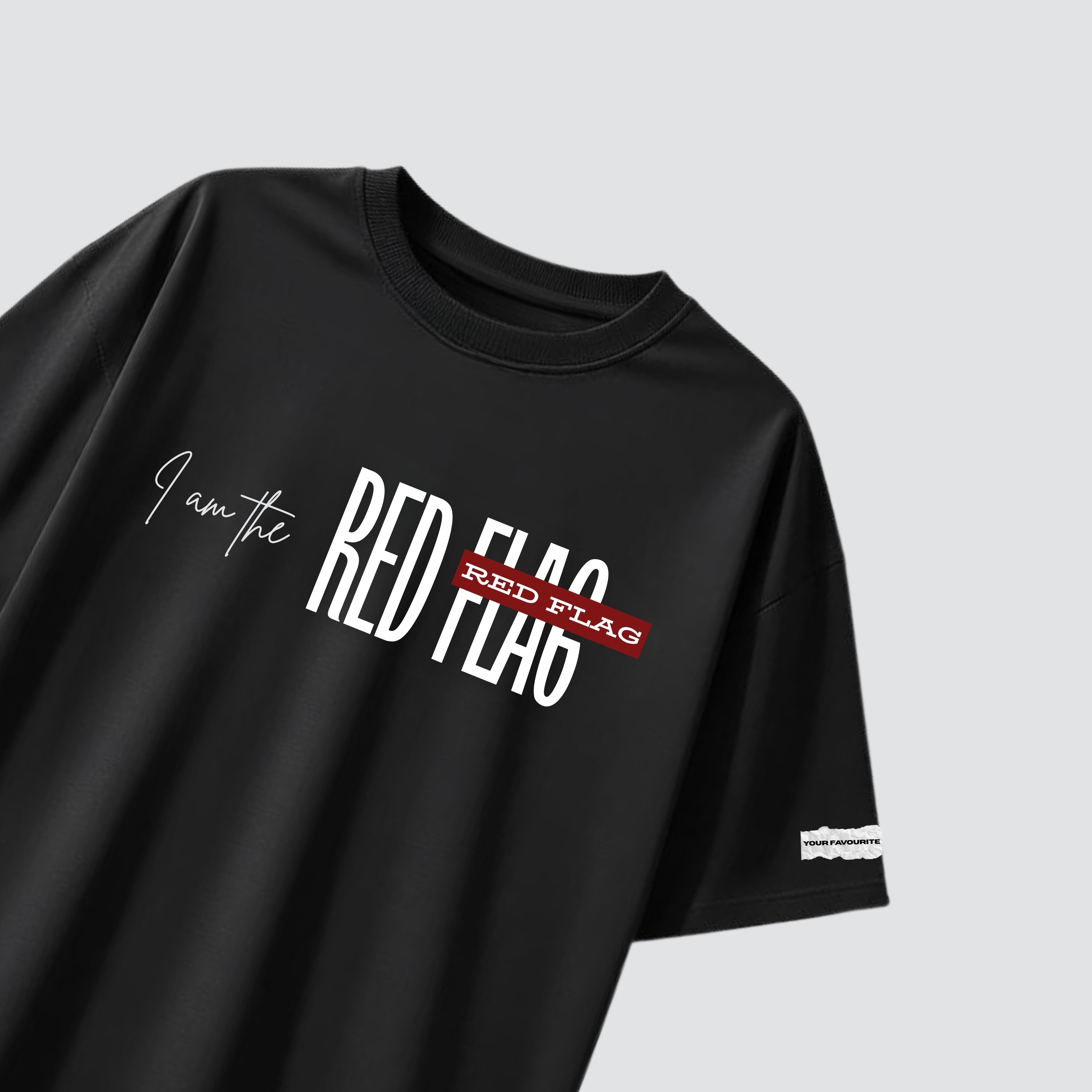 The Red Flag - Black Oversized T-shirt