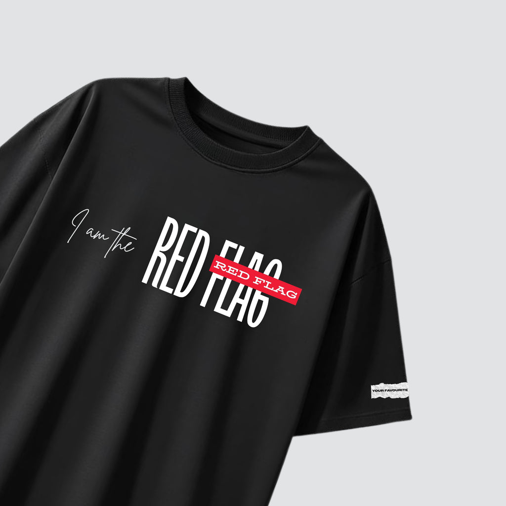 The Red Flag - Black Oversized T-shirt