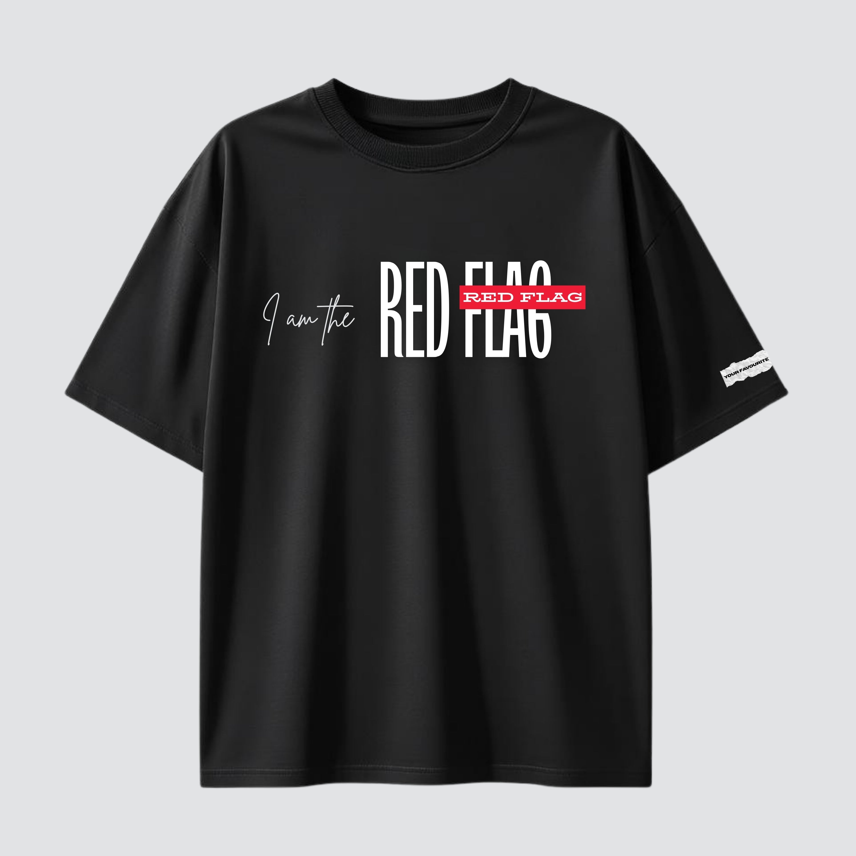 The Red Flag - Black Oversized T-shirt