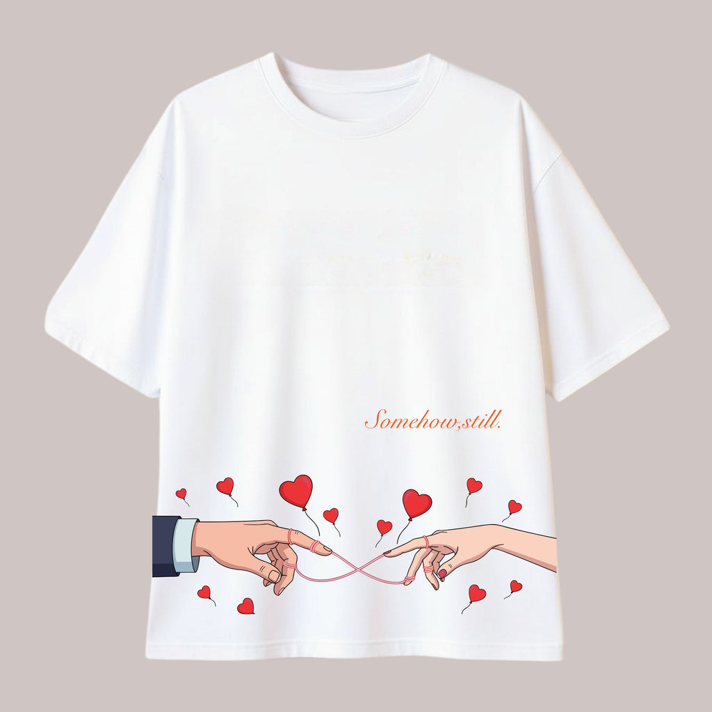 Somehow, still - White Oversize T-shirt