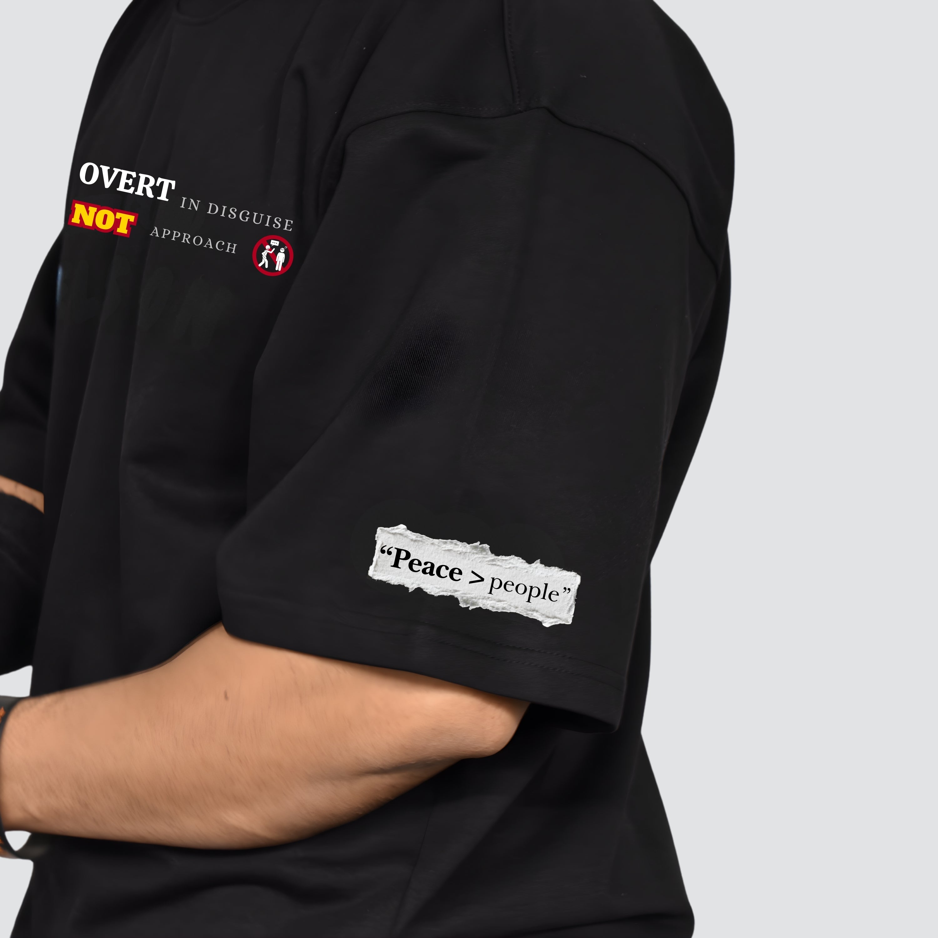 Introvert in Disguise - Black Oversized T-shirt