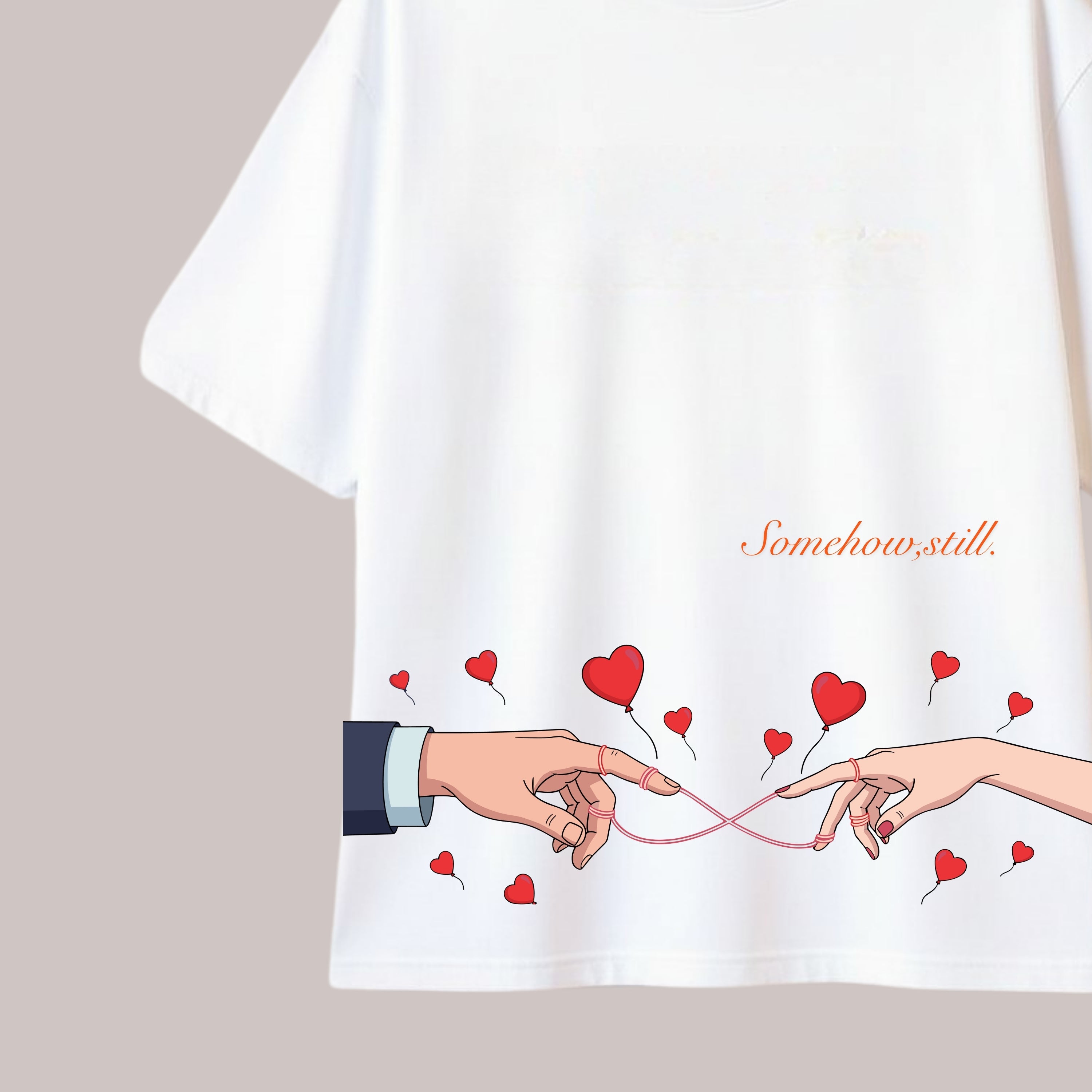 Somehow, still - White Oversize T-shirt