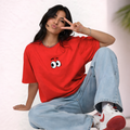 Curious Eye - Red Oversize T-shirt