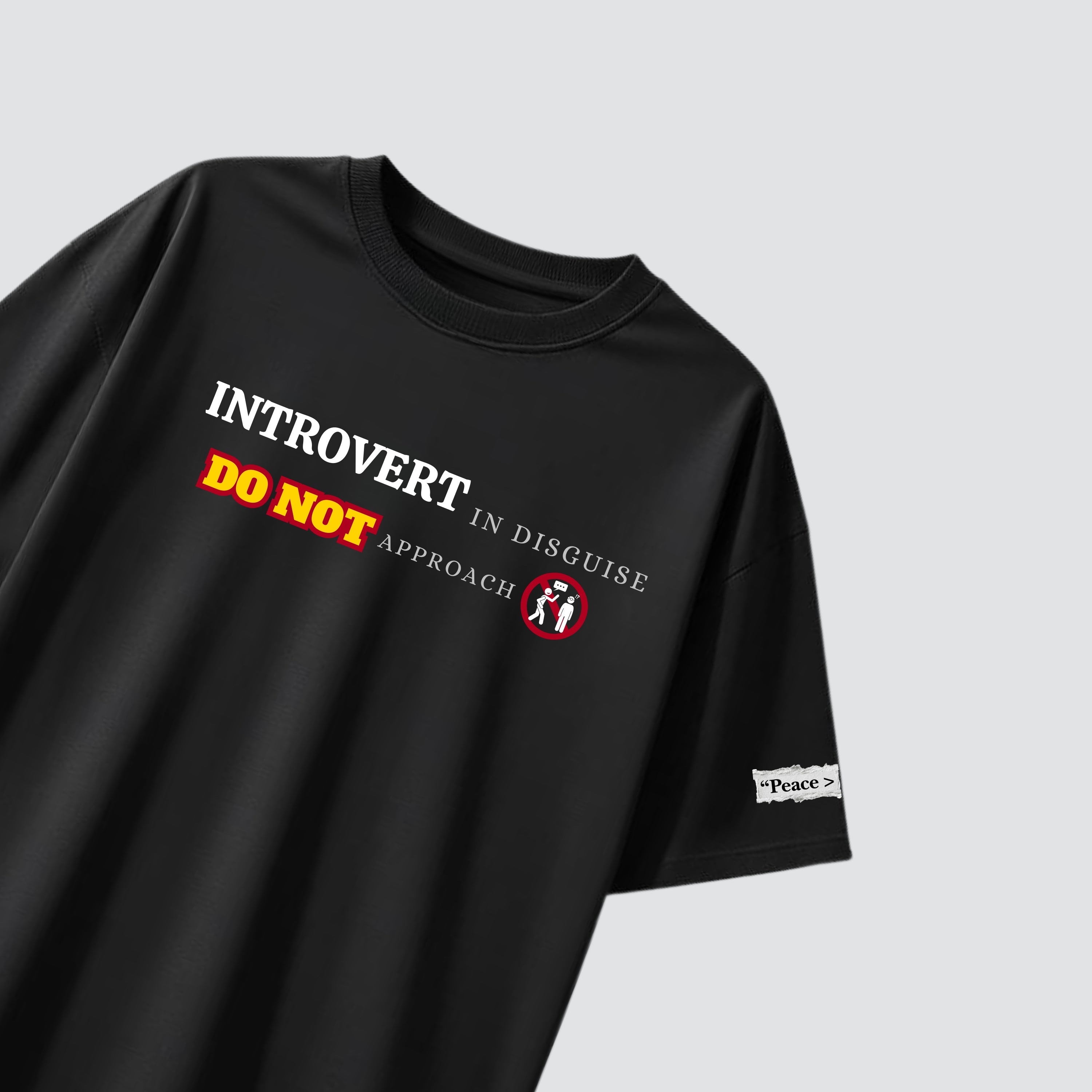 Introvert in Disguise - Black Oversized T-shirt