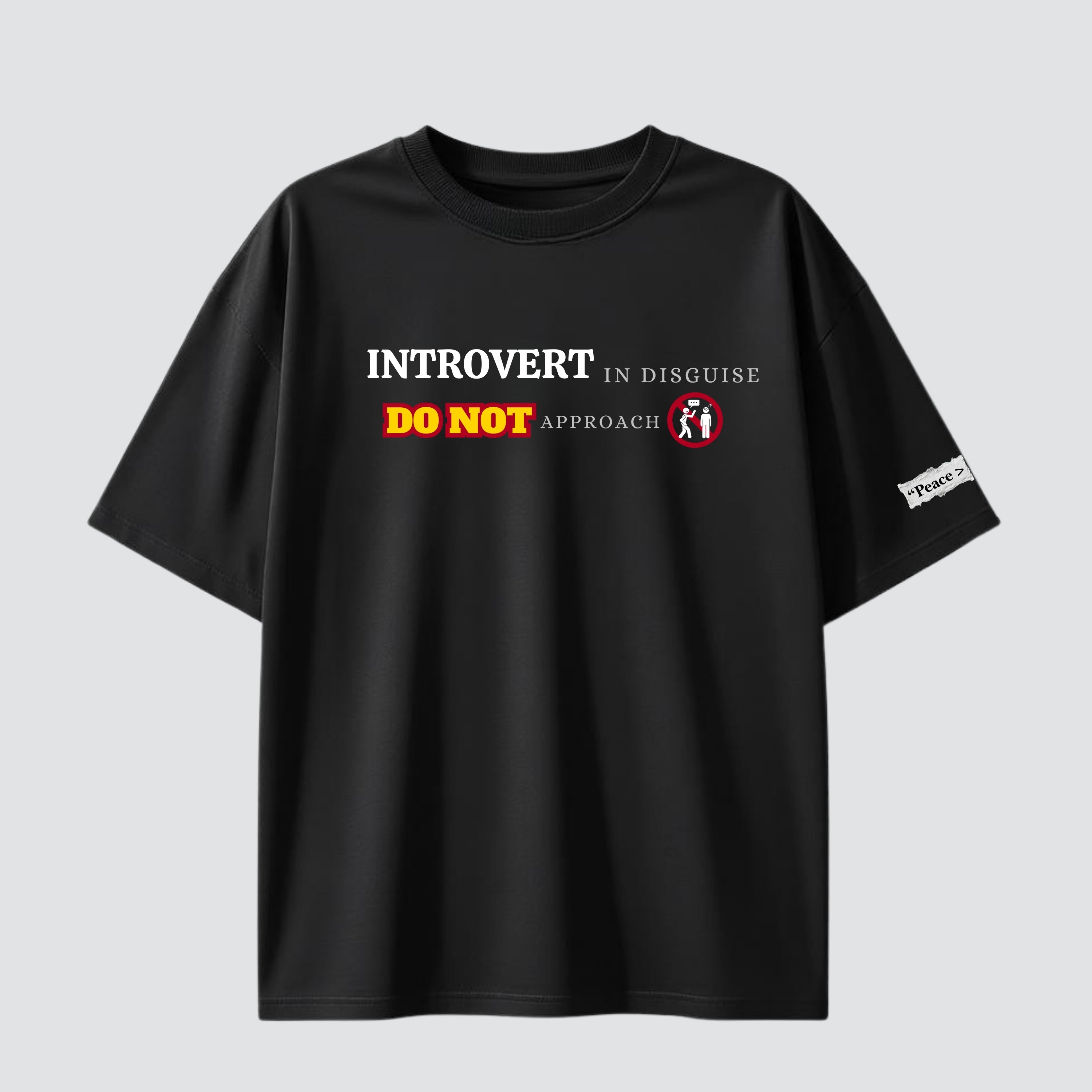 Introvert in Disguise - Black Oversized T-shirt