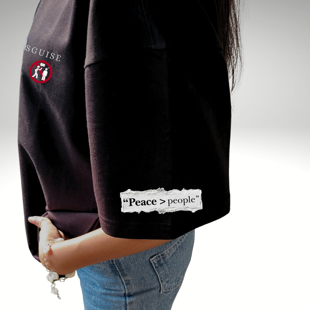 Introvert in Disguise - Black Oversized T-shirt