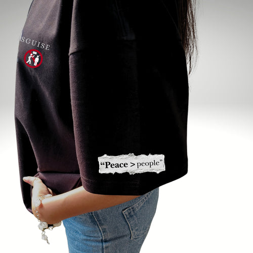 Introvert in Disguise - Black Oversized T-shirt