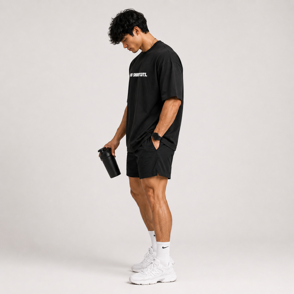 No shortcuts - Black Oversized T-Shirt