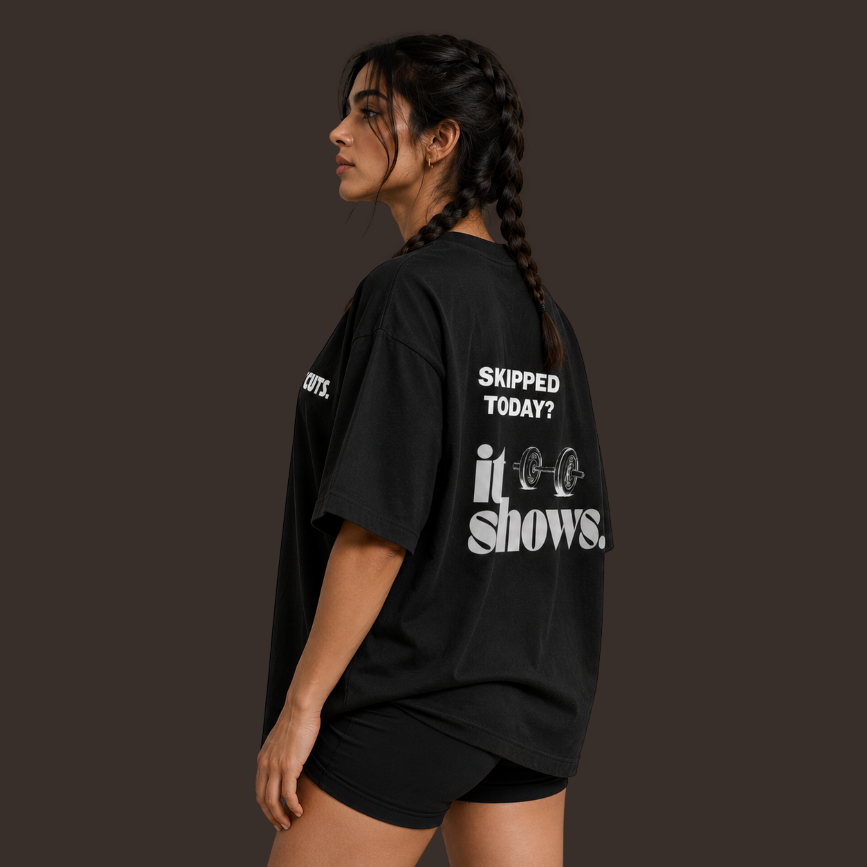 No Shortcuts - Black Oversized T-Shirt