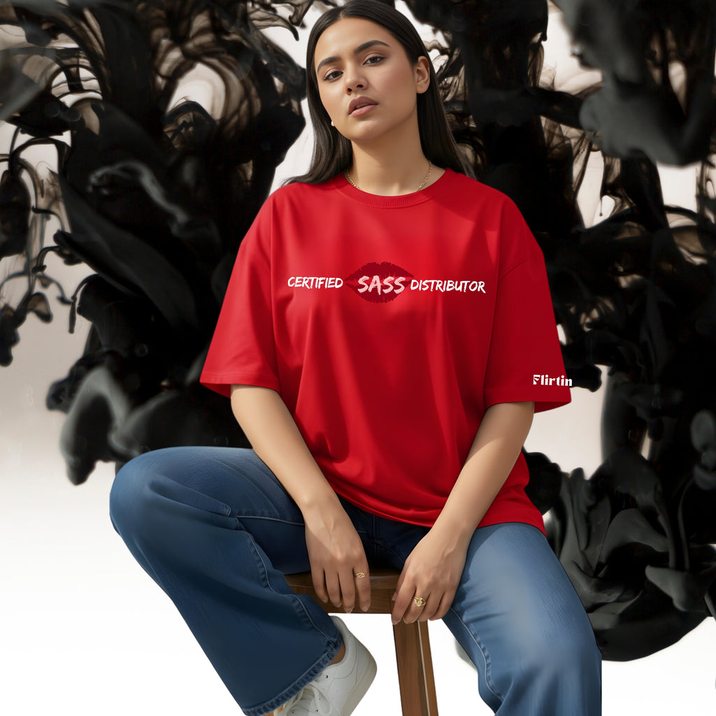 The Sass Distributor - Red Oversized T-shirt