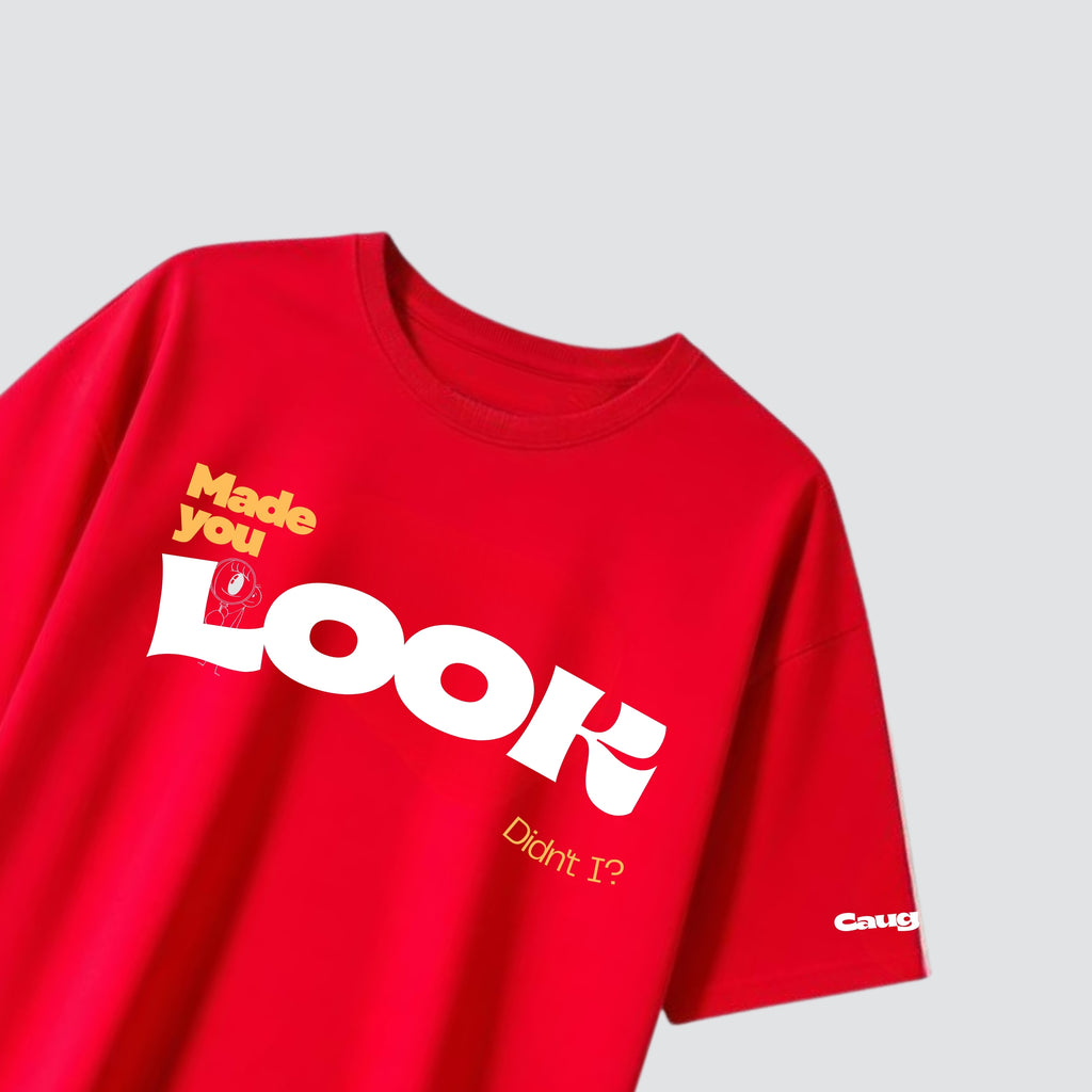 Made you Look - Red Oversized Tshirt