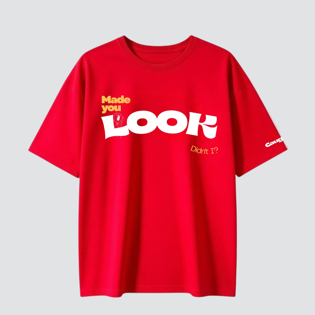 Made you Look - Red Oversized Tshirt