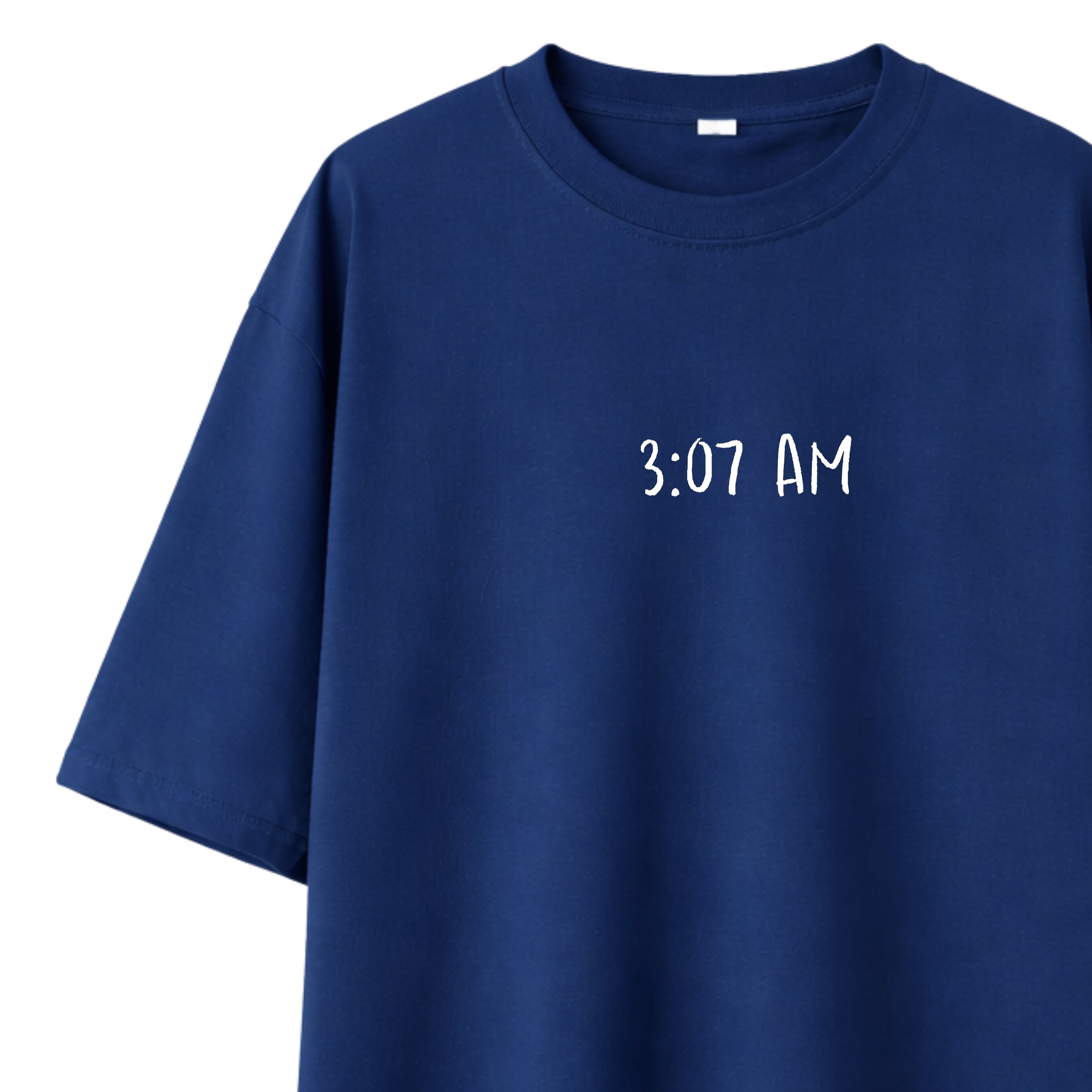 3:07 AM Thoughts- Indigo Blue Oversize T-shirt