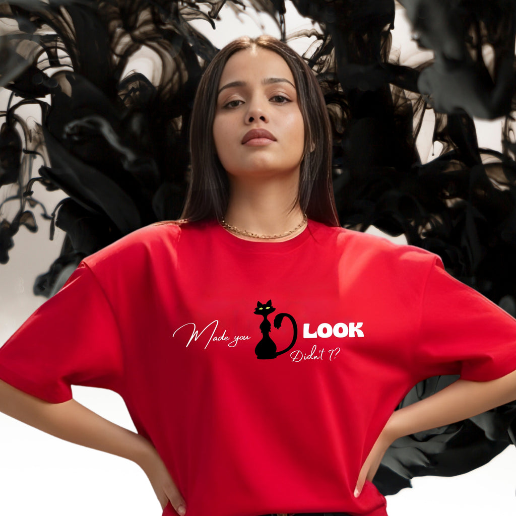 Made you Look - Red Oversized Tshirt