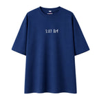 3:07 AM Thoughts- Indigo Blue Oversize T-shirt