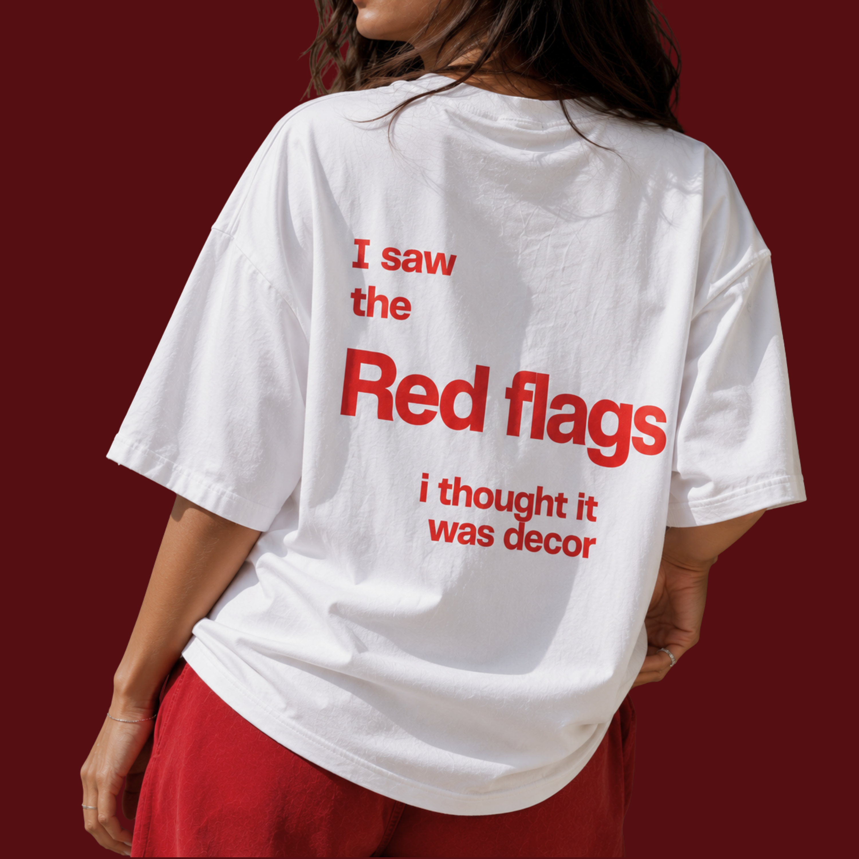 Bad Decision Maker - White Oversized T-Shirt