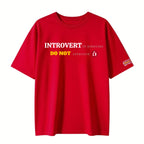 Introvert in Disguise  - Red Oversized T-shirt