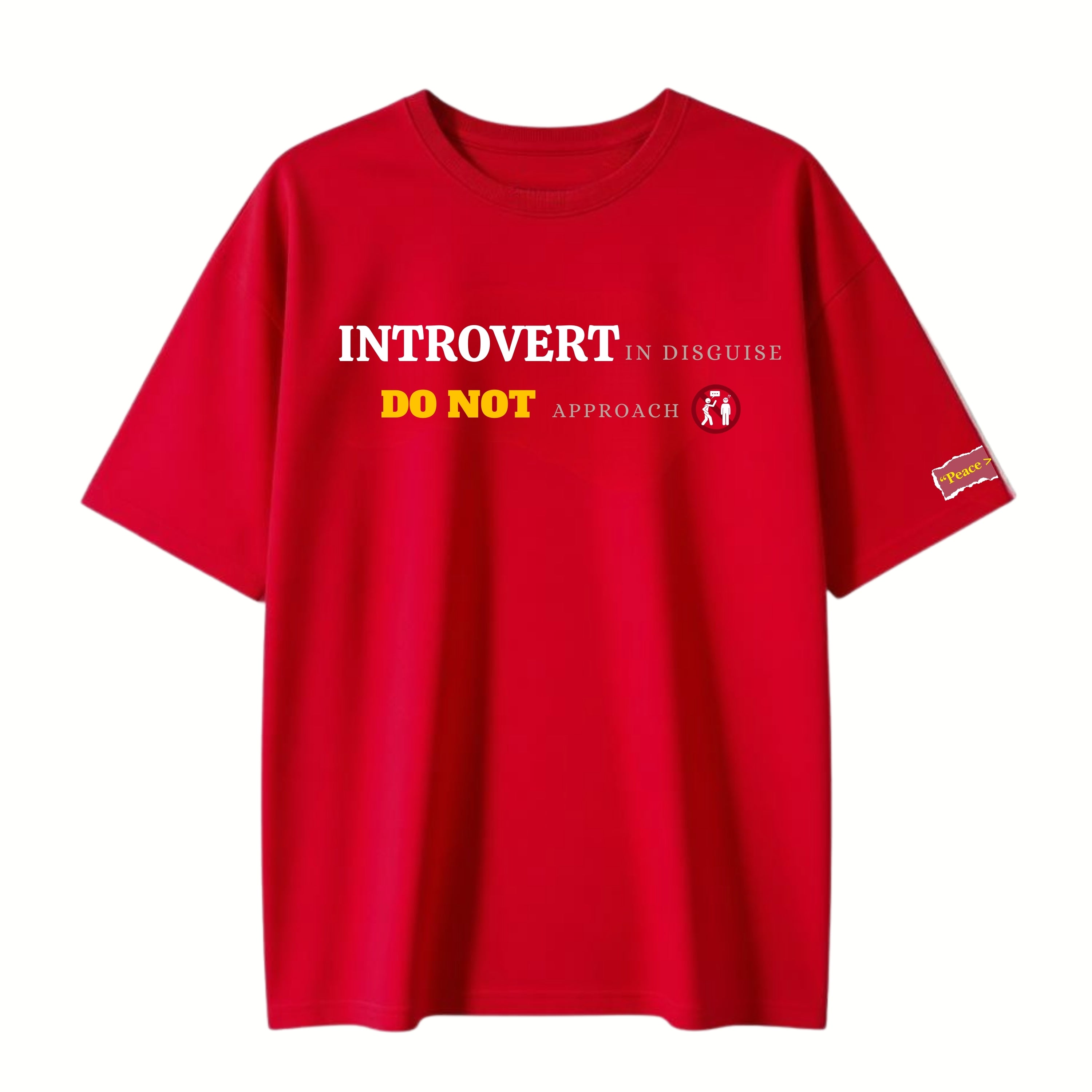 Introvert in Disguise  - Red Oversized T-shirt