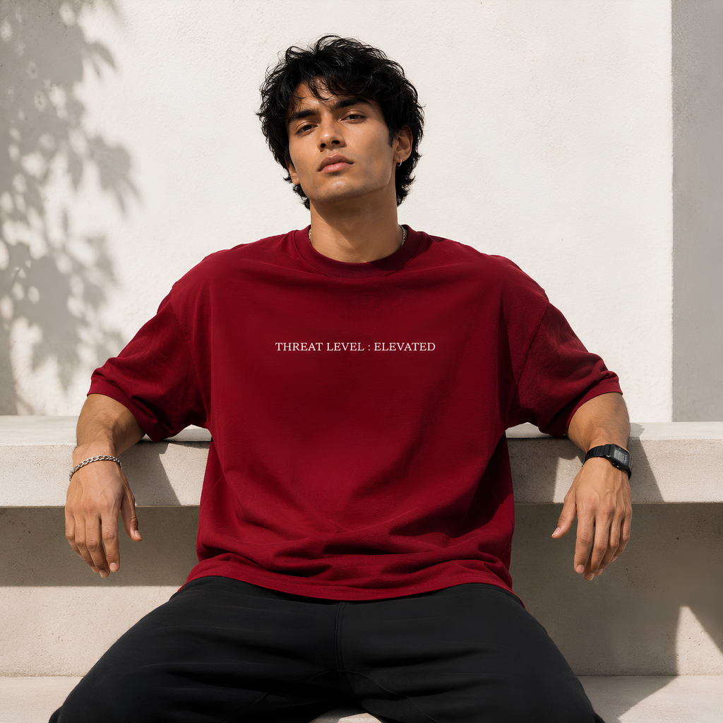 The Karma - Maroon Unisex Oversized T-Shirt