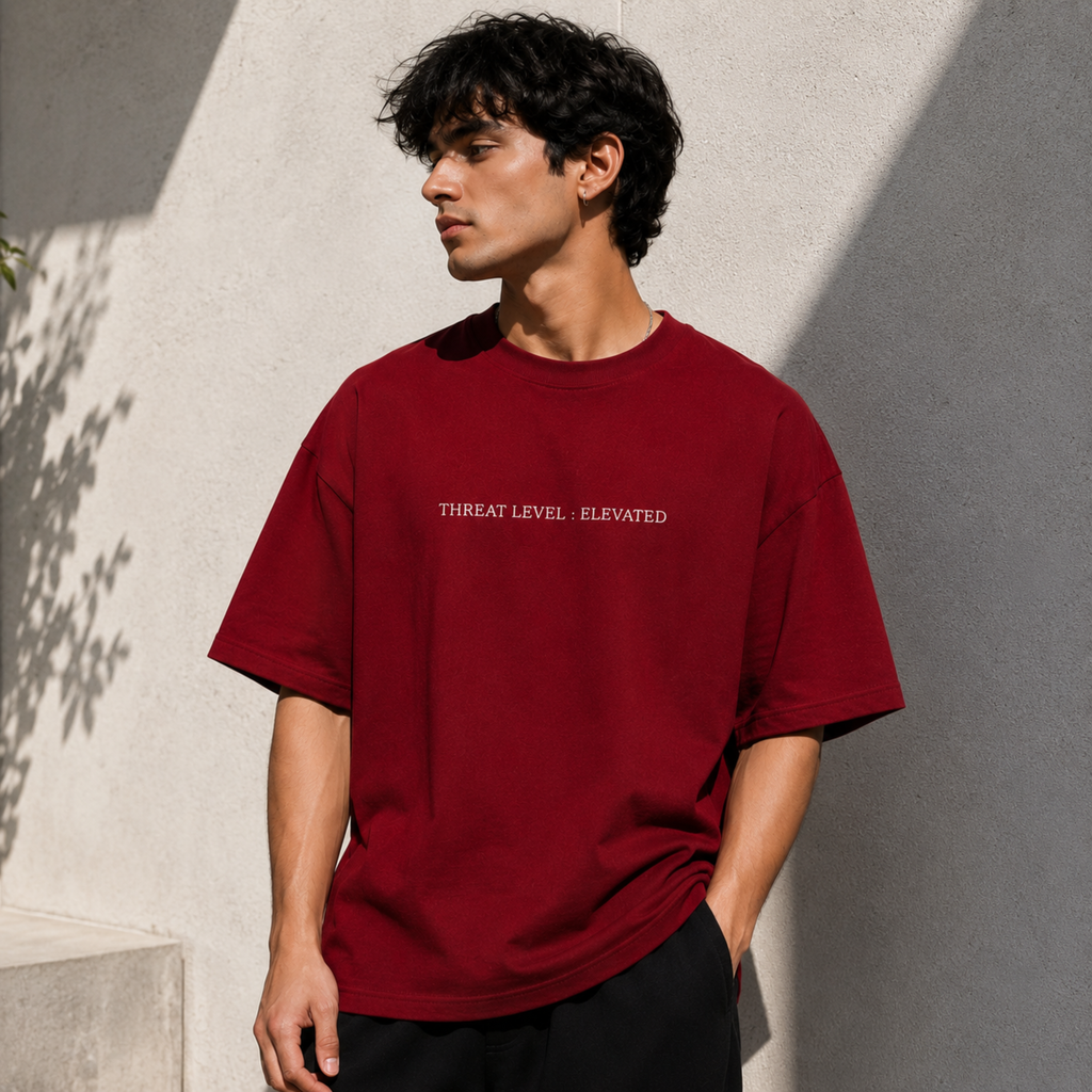 The Karma - Maroon Unisex Oversized T-Shirt