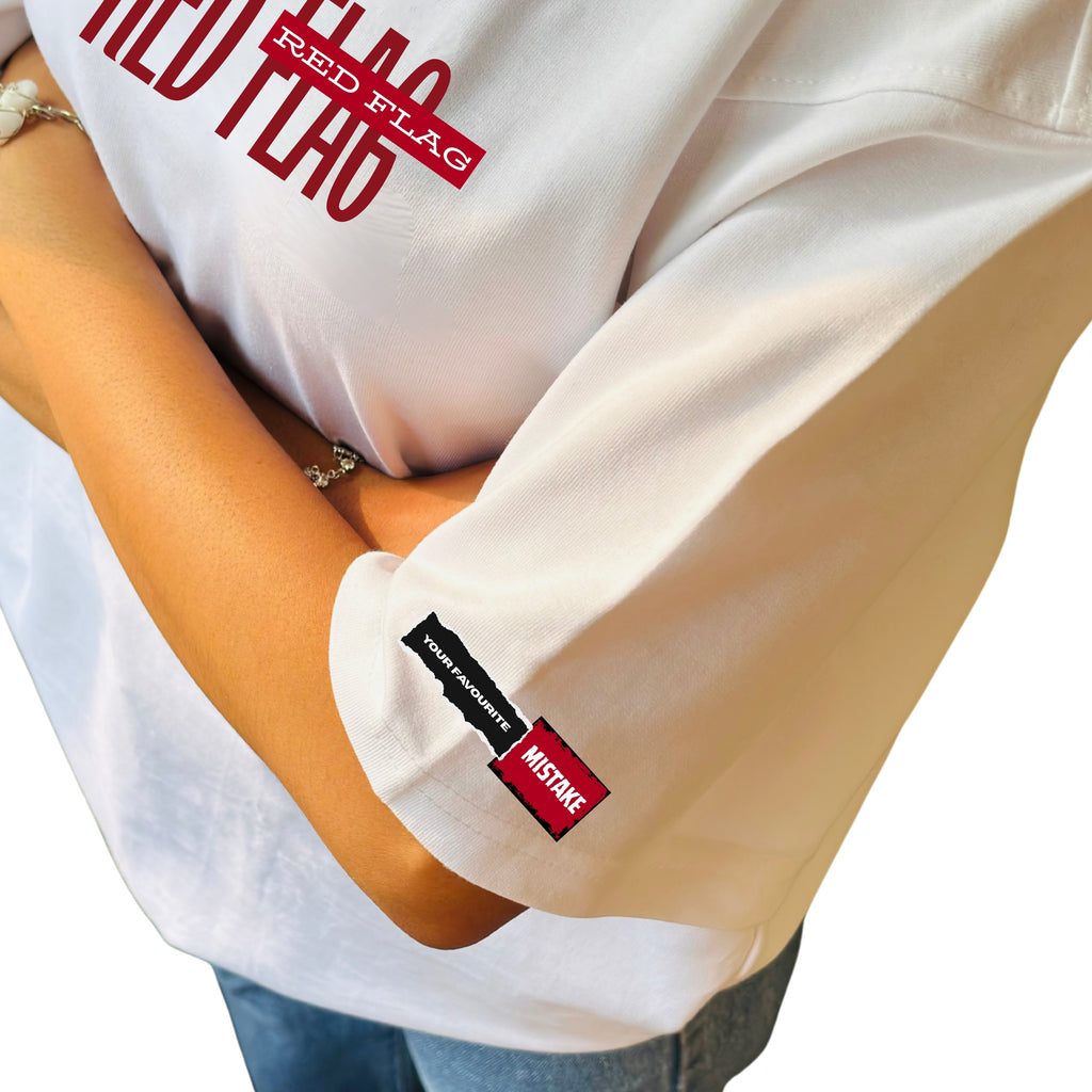 The Red Flag - White Oversized T-shirt