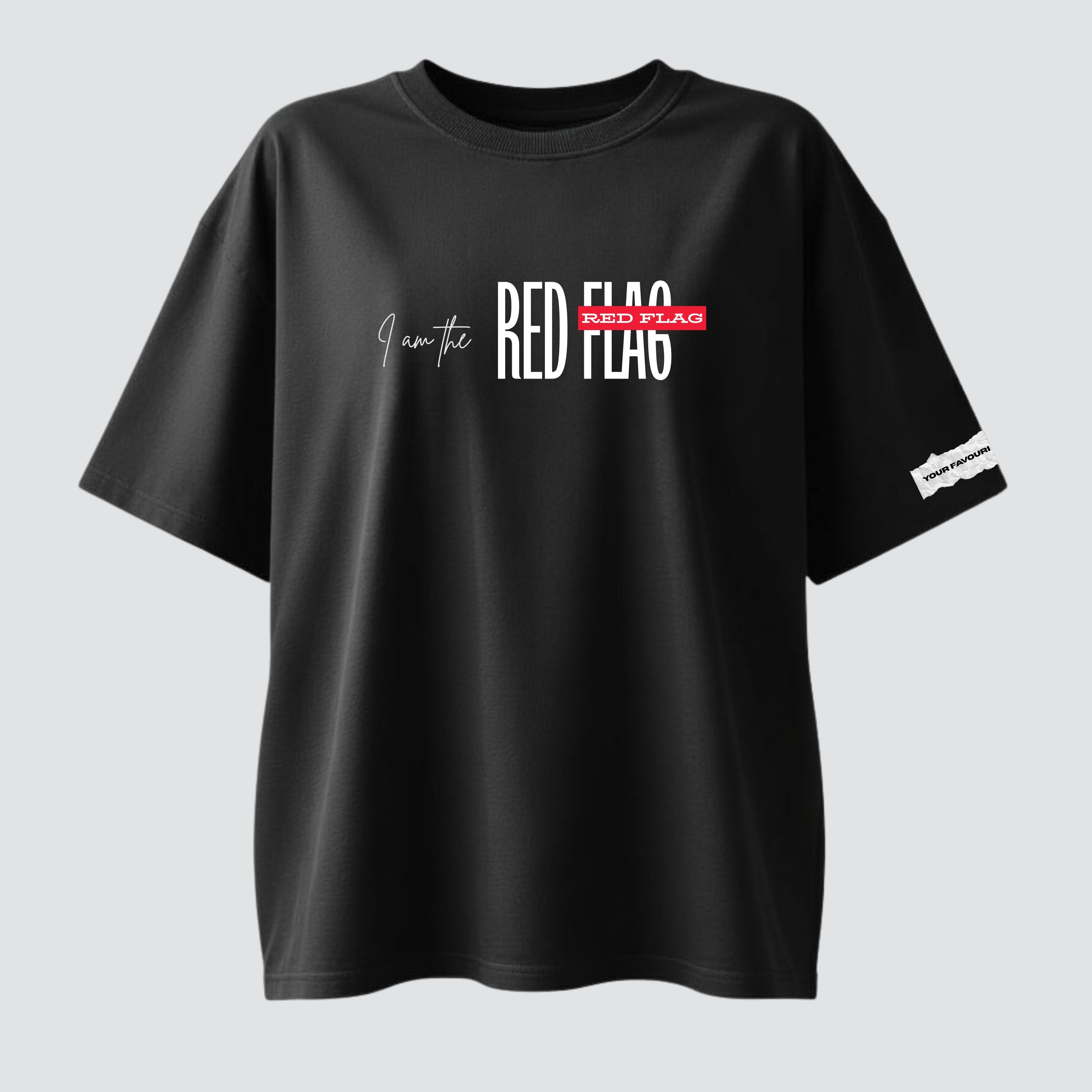 The Red Flag -  Black Oversized T-shirt