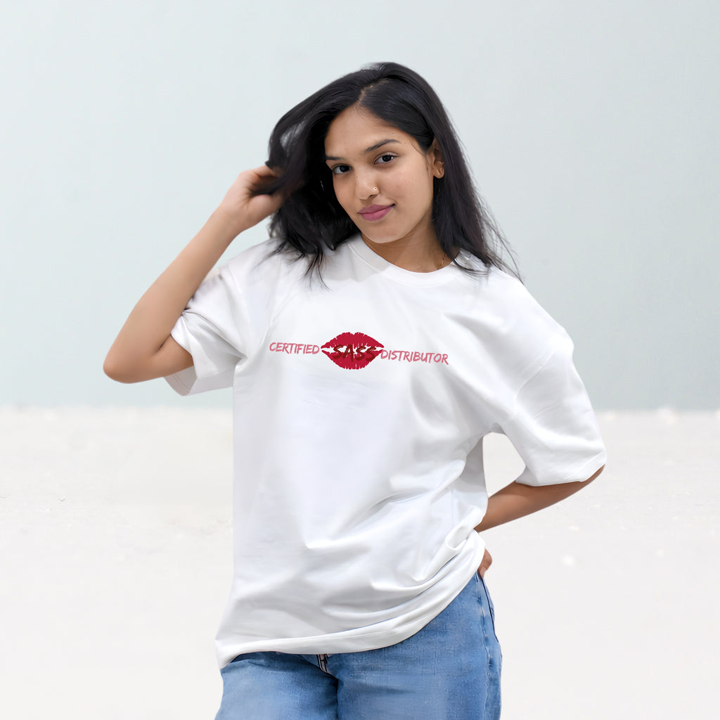 The Sass Distributor - White Oversized T-shirt