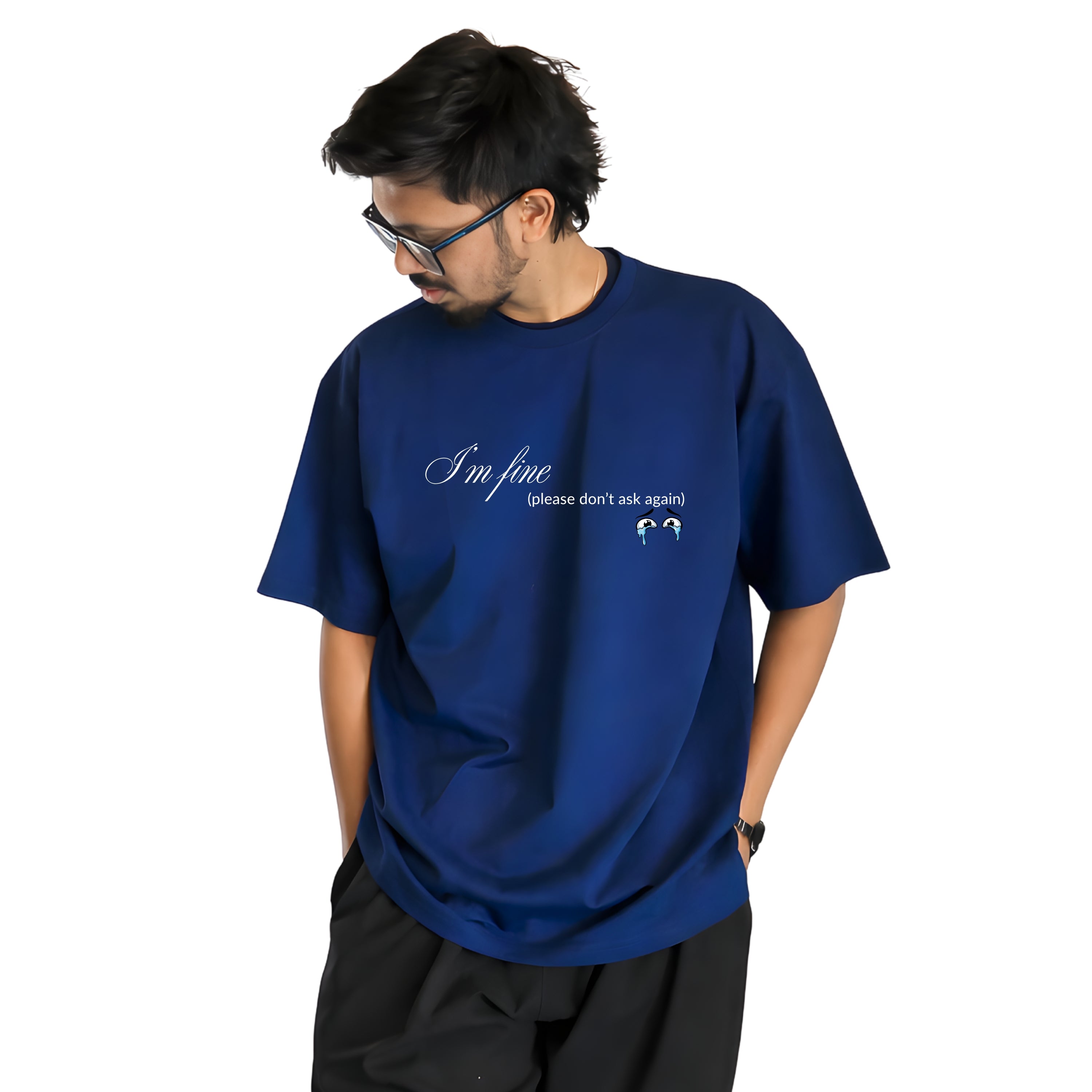 I’m Fine - Indigo Blue Oversize T-shirt