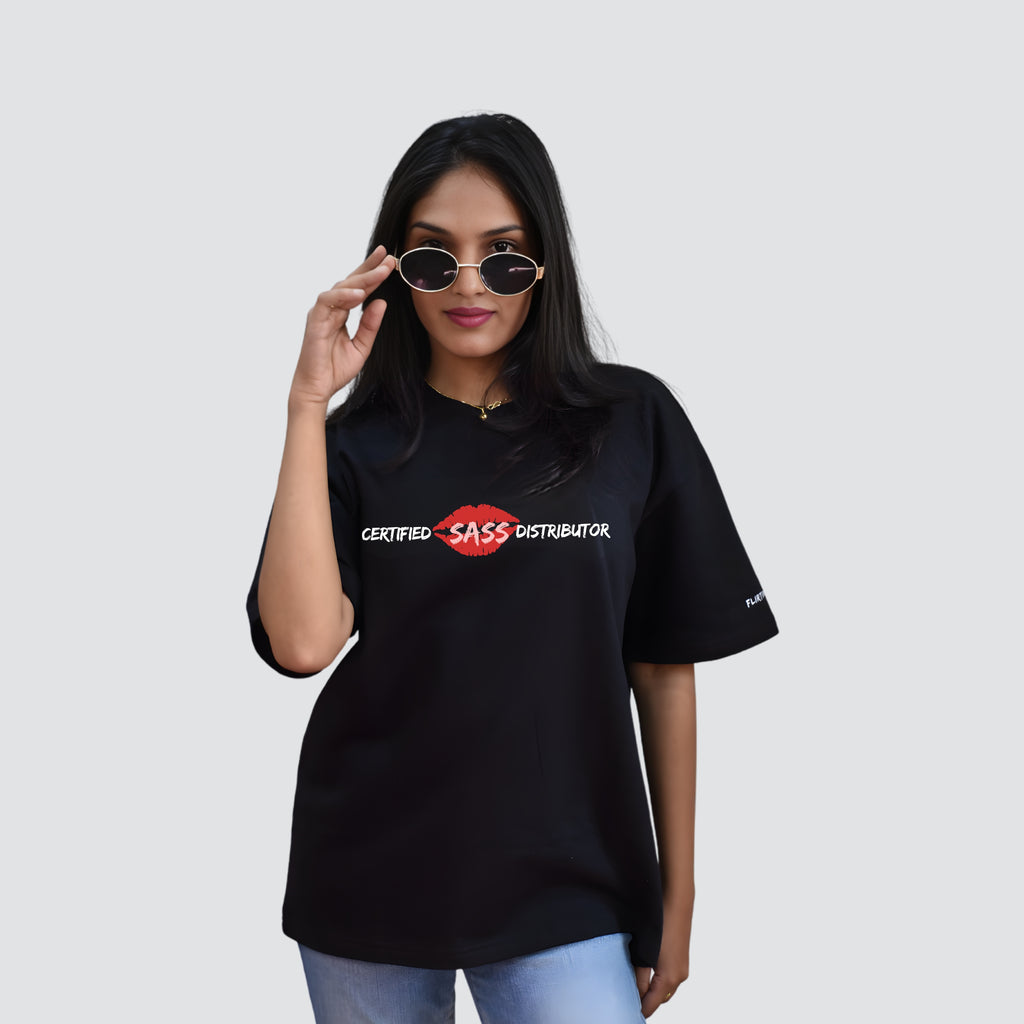 The Sass Distributor - Black Oversized T-shirt